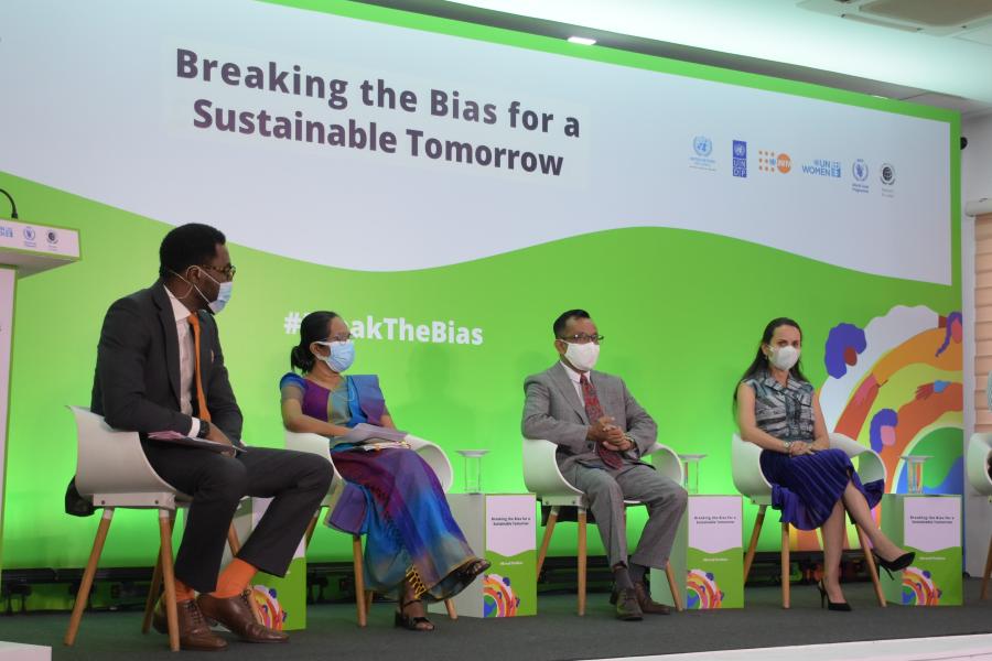 Panelists at the ‘Break the Bias for a Sustainable Tomorrow’ International Women’s Day discussion. 